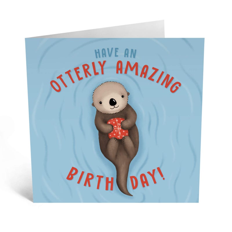 CENTRAL 23 - Cute Birthday Cards for Women - 'Have An Otterly Amazing Birthday' - Sweet Birthday Card for Mom - Fun Birthday Cards for Men - Comes with Fun Stickers - Image 2